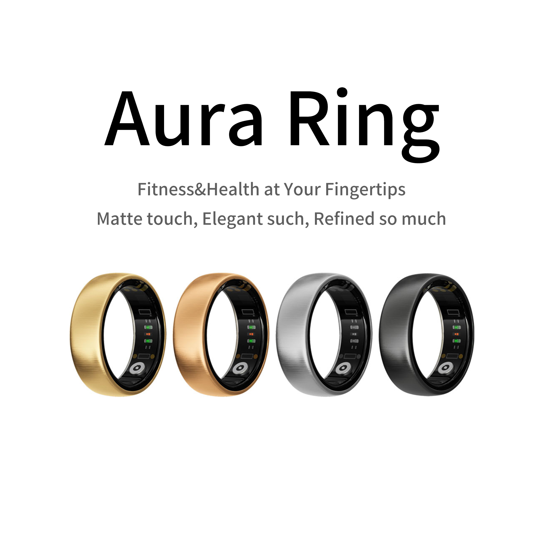 Blood Oxygen Monitor - خاتم ذكي AURA مات للرياضة واللياقة