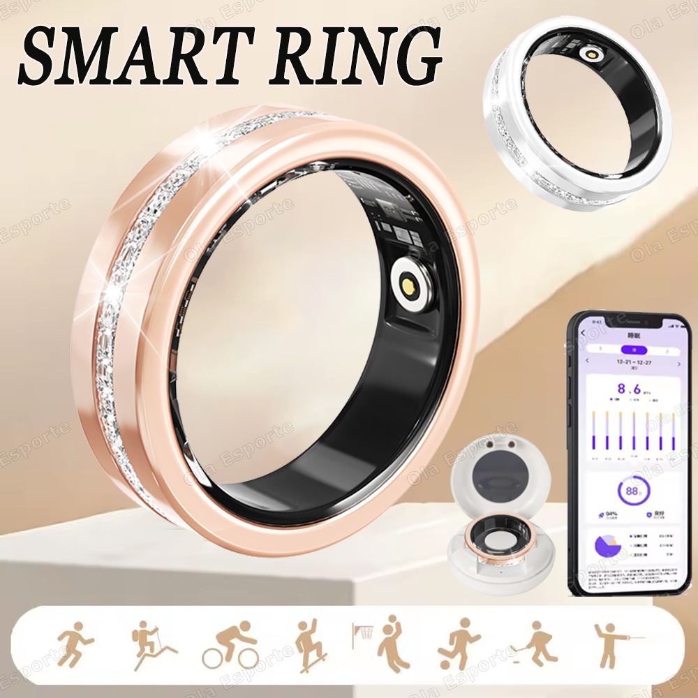 Blood Oxygen Monitor - خاتم ذكي جديد 2026 للسيدات لمراقبة