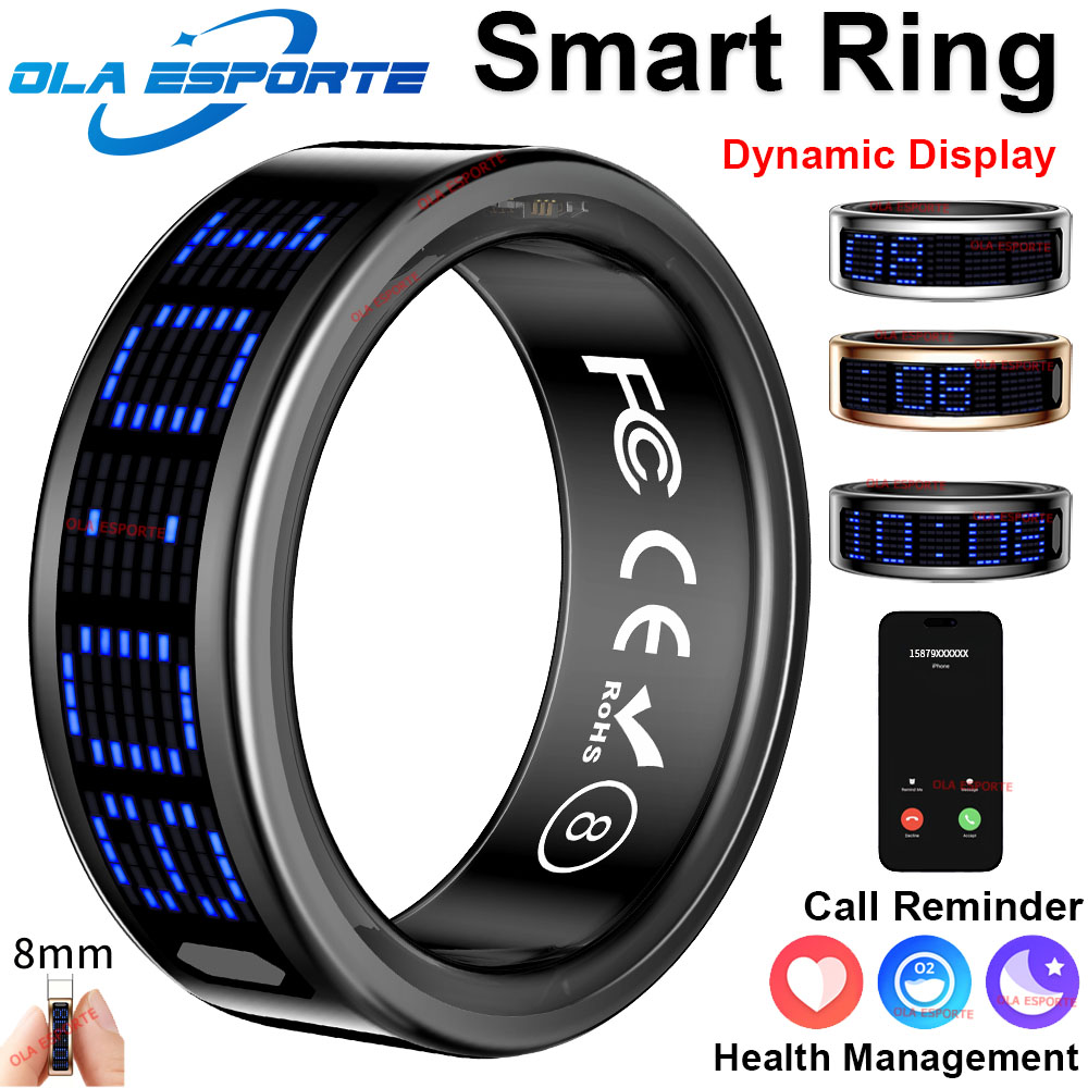 Blood Oxygen Monitor - 2025 حلقة ذكية للرجال والنساء شاشة
