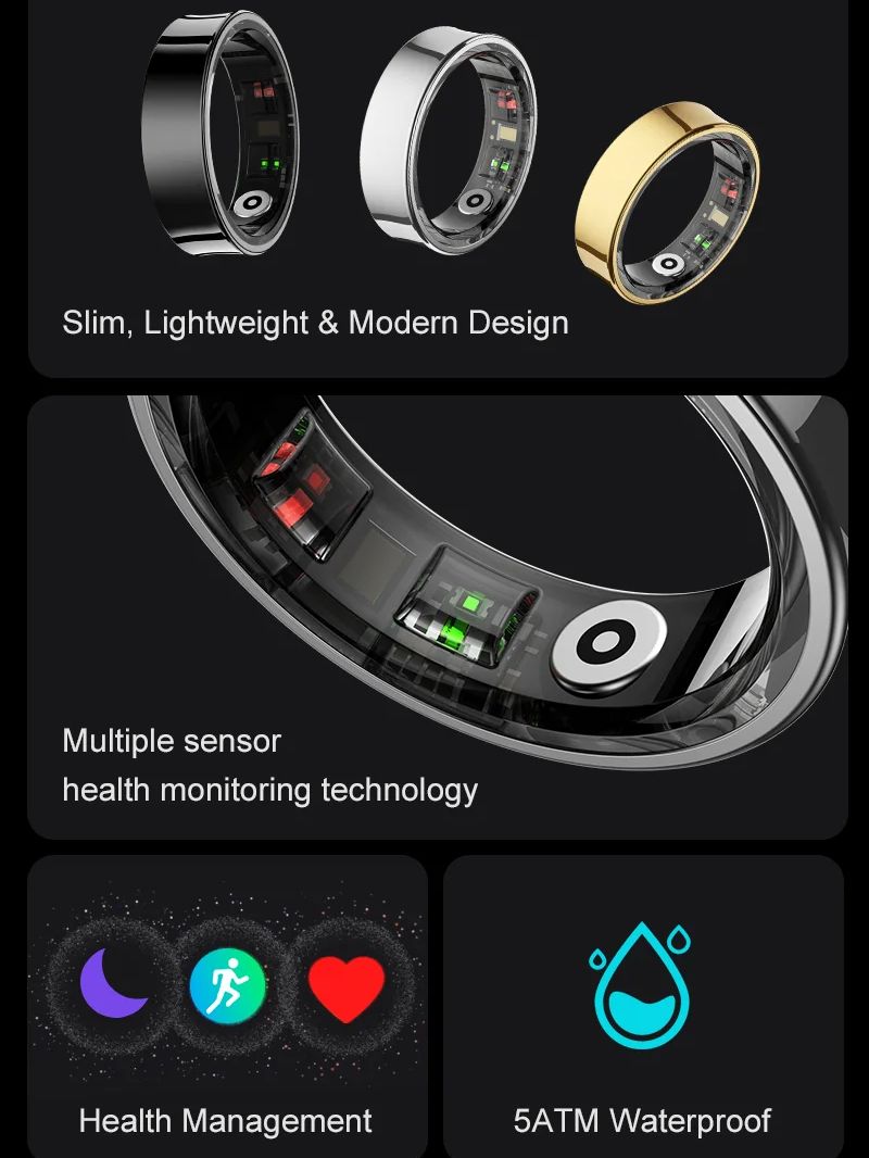 حلقة ذكية جديدة R09 مراقبة الص - مراجعة Blood Oxygen Monitor وسعره